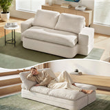 Darrahopens Furniture > Sofas > Sofas & Sofa Beds Artiss Convertible Folding Sofa Bed 30D High-Density Foam Boneless Couch with Corduroy Sleeper Couch Lounger for Living Room Beign