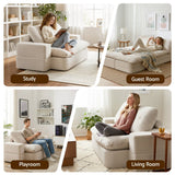 Darrahopens Furniture > Sofas > Sofas & Sofa Beds Artiss Convertible Folding Sofa Bed 30D High-Density Foam Boneless Couch with Corduroy Sleeper Couch Lounger for Living Room Beign