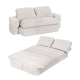 Darrahopens Furniture > Sofas > Sofas & Sofa Beds Artiss Convertible Folding Sofa Bed 30D High-Density Foam Boneless Couch with Corduroy Sleeper Couch Lounger for Living Room Beign