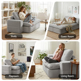Darrahopens Furniture > Sofas > Sofas & Sofa Beds Artiss Convertible Folding Sofa Bed 30D High-Density Foam Boneless Couch with Corduroy Sleeper Couch Lounger for Living Room Grey