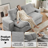Darrahopens Furniture > Sofas > Sofas & Sofa Beds Artiss Convertible Folding Sofa Bed 30D High-Density Foam Boneless Couch with Corduroy Sleeper Couch Lounger for Living Room Grey