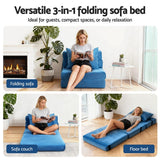 Darrahopens Furniture > Sofas > Sofas & Sofa Beds Artiss Convertible Folding Sofa Bed Armless Lounger Foam Floor Sofas Futons Couches