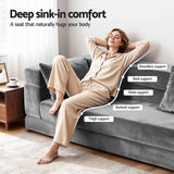 Darrahopens Furniture > Sofas > Sofas & Sofa Beds Artiss Convertible Folding Sofa Bed Pull Out Mattress Foldable Lounge Couch Grey