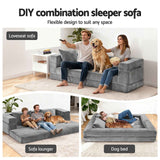 Darrahopens Furniture > Sofas > Sofas & Sofa Beds Artiss Convertible Folding Sofa Bed Pull Out Mattress Foldable Lounge Couch Grey