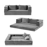 Darrahopens Furniture > Sofas > Sofas & Sofa Beds Artiss Convertible Folding Sofa Bed Pull Out Mattress Foldable Lounge Couch Grey