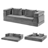 Darrahopens Furniture > Sofas > Sofas & Sofa Beds Artiss Convertible Folding Sofa Bed Pull Out Mattress Foldable Lounge Couch Grey