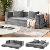 Darrahopens Furniture > Sofas > Sofas & Sofa Beds Artiss Convertible Folding Sofa Bed Pull Out Mattress Foldable Lounge Couch Grey
