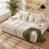 Darrahopens Furniture > Sofas > Sofas & Sofa Beds Artiss Double Chaise Lounge Sofa 2-Seater Modular Sofa Lounge Chair Couch Beige In Australia - Darrahopens