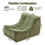 Darrahopens Furniture > Sofas > Sofas & Sofa Beds Artiss Floor Sofa Armless Chenille No Assembly Removable Cover Green In Australia - Darrahopens