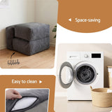 Darrahopens Furniture > Sofas > Sofas & Sofa Beds Artiss Foldable Bean Bag Sofa Bed Cloud Couch Boneless Floor Lounger Chair Grey