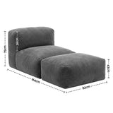 Darrahopens Furniture > Sofas > Sofas & Sofa Beds Artiss Foldable Bean Bag Sofa Bed Cloud Couch Boneless Floor Lounger Chair Grey