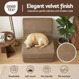 Darrahopens Furniture > Sofas > Sofas & Sofa Beds Artiss Folding Sofa Bed Convertible Armless Foam Floor Futon Lounger Couch Brown