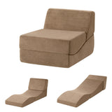 Darrahopens Furniture > Sofas > Sofas & Sofa Beds Artiss Folding Sofa Bed Convertible Armless Foam Floor Futon Lounger Couch Brown