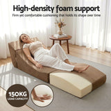 Darrahopens Furniture > Sofas > Sofas & Sofa Beds Artiss Folding Sofa Bed Convertible Armless Foam Floor Futon Lounger Couch Brown