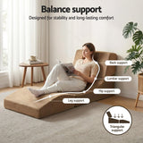 Darrahopens Furniture > Sofas > Sofas & Sofa Beds Artiss Folding Sofa Bed Convertible Armless Foam Floor Futon Lounger Couch Brown