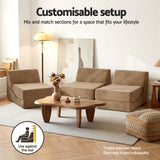 Darrahopens Furniture > Sofas > Sofas & Sofa Beds Artiss Folding Sofa Bed Convertible Armless Foam Floor Futon Lounger Couch Brown