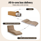 Darrahopens Furniture > Sofas > Sofas & Sofa Beds Artiss Folding Sofa Bed Convertible Armless Foam Floor Futon Lounger Couch Brown