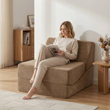 Darrahopens Furniture > Sofas > Sofas & Sofa Beds Artiss Folding Sofa Bed Convertible Armless Foam Floor Futon Lounger Couch Brown