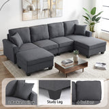 Darrahopens Furniture > Sofas > Sofas & Sofa Beds Artiss Modular Sectional U Shaped Storage Sofa Couches for Living Room Grey