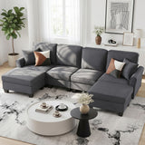 Darrahopens Furniture > Sofas > Sofas & Sofa Beds Artiss Modular Sectional U Shaped Storage Sofa Couches for Living Room Grey