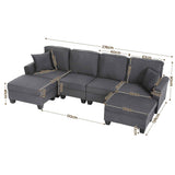 Artiss Modular Sectional U Shaped Storage Sofa Couches for Living Room Grey