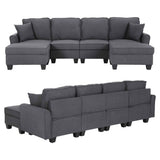Artiss Modular Sectional U Shaped Storage Sofa Couches for Living Room Grey