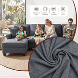 Darrahopens Furniture > Sofas > Sofas & Sofa Beds Artiss Modular Sectional U Shaped Storage Sofa Couches for Living Room Grey
