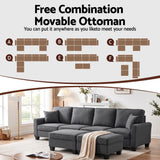 Darrahopens Furniture > Sofas > Sofas & Sofa Beds Artiss Modular Sectional U Shaped Storage Sofa Couches for Living Room Grey