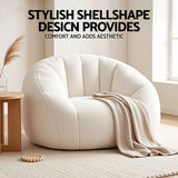 Darrahopens Furniture > Sofas > Sofas & Sofa Beds Artiss Single Small Boneless Couch Comfy Bean Bag for Living Room Faux Fur White