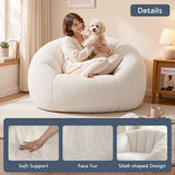 Darrahopens Furniture > Sofas > Sofas & Sofa Beds Artiss Single Small Boneless Couch Comfy Bean Bag for Living Room Faux Fur White