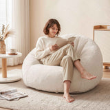 Darrahopens Furniture > Sofas > Sofas & Sofa Beds Artiss Single Small Boneless Couch Comfy Bean Bag for Living Room Faux Fur White