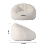 Darrahopens Furniture > Sofas > Sofas & Sofa Beds Artiss Single Small Boneless Couch Comfy Bean Bag for Living Room Faux Fur White