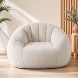 Darrahopens Furniture > Sofas > Sofas & Sofa Beds Artiss Single Small Boneless Couch Comfy Bean Bag for Living Room Faux Fur White