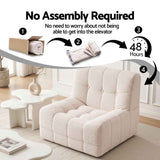Darrahopens Furniture > Sofas > Sofas & Sofa Beds Artiss Single Small Boneless Couches for Living Room White Fabric