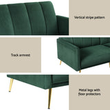 Darrahopens Furniture > Sofas > Sofas & Sofa Beds Artiss Sofa Bed 3 Seater Couch Convertible Lounge Adjustable Arm Recliner Velvet