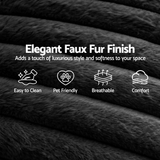 Darrahopens Furniture > Sofas > Sofas & Sofa Beds Artiss Sofa Bed Lounge Chair Sleeper Couch Chaise Single Seater Faux Fur Black In Australia - Darrahopens