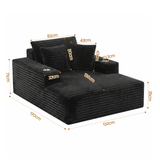 Darrahopens Furniture > Sofas > Sofas & Sofa Beds Artiss Sofa Bed Lounge Chair Sleeper Couch Chaise Single Seater Faux Fur Black In Australia - Darrahopens
