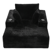 Darrahopens Furniture > Sofas > Sofas & Sofa Beds Artiss Sofa Bed Lounge Chair Sleeper Couch Chaise Single Seater Faux Fur Black In Australia - Darrahopens