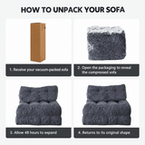 Darrahopens Furniture > Sofas > Sofas & Sofa Beds Convertible Folding Sofa Bed with Pumpkin Design, Corduroy Fabric, 3D Tufted Backrest, and Cylindrical Pillow for Living Room, Guest Room, and Small Apartments (Black) In Australia - Darrahopens