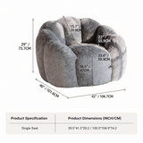 Darrahopens Furniture > Sofas > Sofas & Sofa Beds Cozy Bean Bag Sofa with Soft Corduroy Cover and High-Density Foam Filling for Living Room Bedroom Balcony Relaxation (Blush) In Australia - Darrahopens