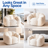 Darrahopens Furniture > Sofas > Sofas & Sofa Beds Cozy Bean Bag Sofa with Soft Corduroy Cover and High-Density Foam Filling for Living Room Bedroom Balcony Relaxation (Blush) In Australia - Darrahopens