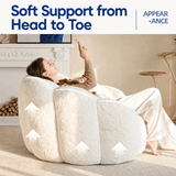 Darrahopens Furniture > Sofas > Sofas & Sofa Beds Cozy Bean Bag Sofa with Soft Corduroy Cover and High-Density Foam Filling for Living Room Bedroom Balcony Relaxation (Blush) In Australia - Darrahopens