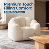 Darrahopens Furniture > Sofas > Sofas & Sofa Beds Cozy Bean Bag Sofa with Soft Corduroy Cover and High-Density Foam Filling for Living Room Bedroom Balcony Relaxation (Grey) In Australia - Darrahopens