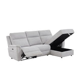 Darrahopens Furniture > Sofas > Sofas & Sofa Beds Fabric Electric Recliner Grey Chaise Sofa with Storage In Australia - Darrahopens