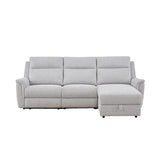 Darrahopens Furniture > Sofas > Sofas & Sofa Beds Fabric Electric Recliner Grey Chaise Sofa with Storage In Australia - Darrahopens