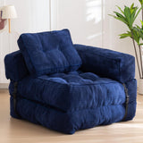 Darrahopens Furniture > Sofas > Sofas & Sofa Beds Foldable Corduroy Sofa Bed with Quilted Buttons and Pillow, Convertible Lounger for Reading, Gaming, Napping, and Relaxing at Home (Pink) In Australia - Darrahopens