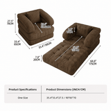 Darrahopens Furniture > Sofas > Sofas & Sofa Beds Foldable Multi-Functional Lounger Sofa with Corduroy Cover and High-Density Foam for Living Room Relaxation, Napping, and Lounging (Brown) In Australia - Darrahopens