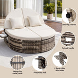 Darrahopens Furniture > Sofas > Sofas & Sofa Beds Gardeon Outdoor Day Bed Sun Lounge Setting Wicker Lounger Patio Furniture w/ Retractable Side Tray In Australia - Darrahopens