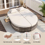 Darrahopens Furniture > Sofas > Sofas & Sofa Beds Gardeon Outdoor Day Bed Sun Lounge Setting Wicker Lounger Patio Furniture w/ Retractable Side Tray In Australia - Darrahopens