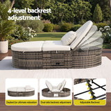 Darrahopens Furniture > Sofas > Sofas & Sofa Beds Gardeon Outdoor Day Bed Sun Lounge Setting Wicker Lounger Patio Furniture w/ Retractable Side Tray In Australia - Darrahopens